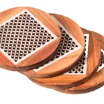 Golden Edge Timber Tides Coaster Set