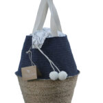 Jute Cotton Bag Blue