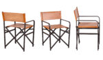 Industrial Iron leather directors chair 55cm x 53cm x89cm - Image 3