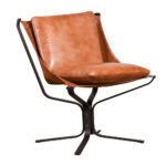 Classic Comforter Brown Leather Chair 70cm x 70cm x 95cm