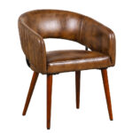 Leather wooden chair 85cm x 62cm x74cm