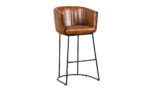 Leather Bar Chair With Iron Legs 59cm x 56cm x 97cm