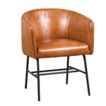 Buffalo leather and Iron Chair 59cm x 60cm x 74cm