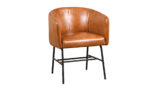 Buffalo leather and Iron Chair 59cm x 60cm x 74cm
