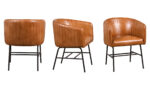 Buffalo leather and Iron Chair 59cm x 60cm x 74cm - Image 2