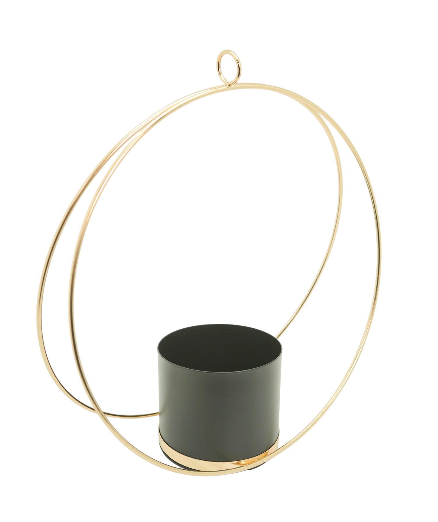 MB062-9 Round Gold Plant Holder 30X32X9 - Image 1