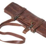 Small Dark Leather Knife/Tool/ Brush Bag