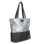 Leather Handbag Tan/ Silver 33Cmx37Cm