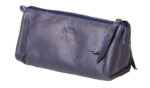 Navy leather pencil bag 21cm x 9cm x 10cm