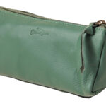 Green Leather pencil bag 21cm x 9cm x 10cm