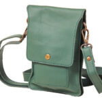 Leather mobile case 20cm x 14cm x 1cm Green