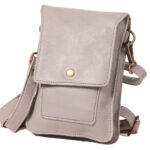Leather mobile case 20cm x 14cm x 1cm Light grey