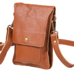 Leather mobile case 20cm x 14cm x 1cm TAN