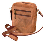 Tan leather Messenger bag 22x17x7