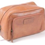 Leather Toiletry Bag Tan 24Cmx17Cm