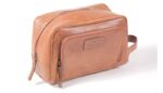 Leather Toiletry Bag Tan 24Cmx17Cm