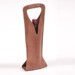 Wine Single Bottle Holder Brown Leather 27Cmx7Cmx26Cm