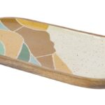 Wooden Tray Wave Pattern  49Cmx24.5Cmx2Cm