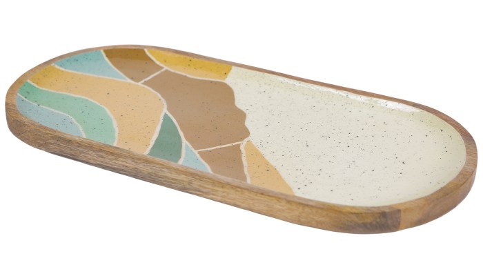 NFE00625_0x400-12 Wooden Tray Wave Pattern 49Cmx24.5Cmx2Cm - Image 1