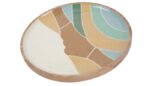 Round Wooden Platter  Wave 40Cmx40Cmx3Cm