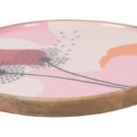 Round Wooden Platter Dandelion  40Cmx40Cmx3Cm