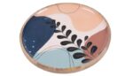 Round Wooden Platter With Leaf Pattern 40Cmx40Cmx3Cm - Image 3