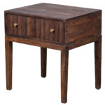 Boho Wood Fluted/bedside table size 46cm x 56cm x 61cm