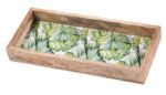 Rectangular  Slim Tray Green Leaves 50Cmx22Cmx6Cm - Image 2
