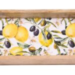 Rectangular Slim Tray Olives Lemon 50Cmx22Cmx6Cm