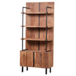 Sheesham Fusion Steel Shelf Size 88cm x 40cm x 202cm