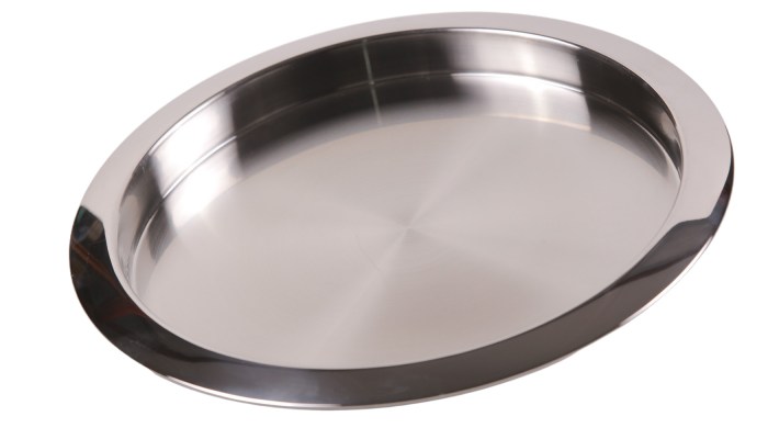VE61279_0x400-18 Silver Round Bar Tray Stainless Steel 36Cmx36Cmx3Cm - Image 1