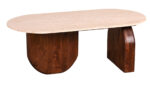 Neapol | Travertine-Walnut Coffee Table 120x60x45 - Image 3