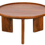 Tripodos | Round Walnut Coffee Table 80x80x40