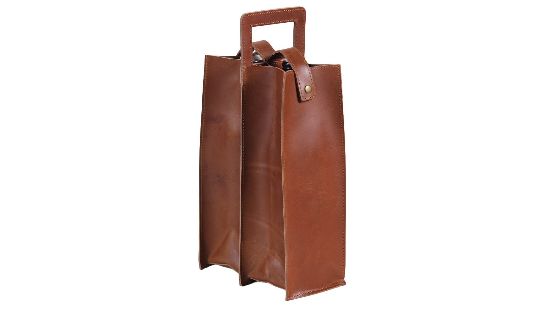 MBEWINE09DT-2-11 Double Wine Bottle Holder Tan - Image 1